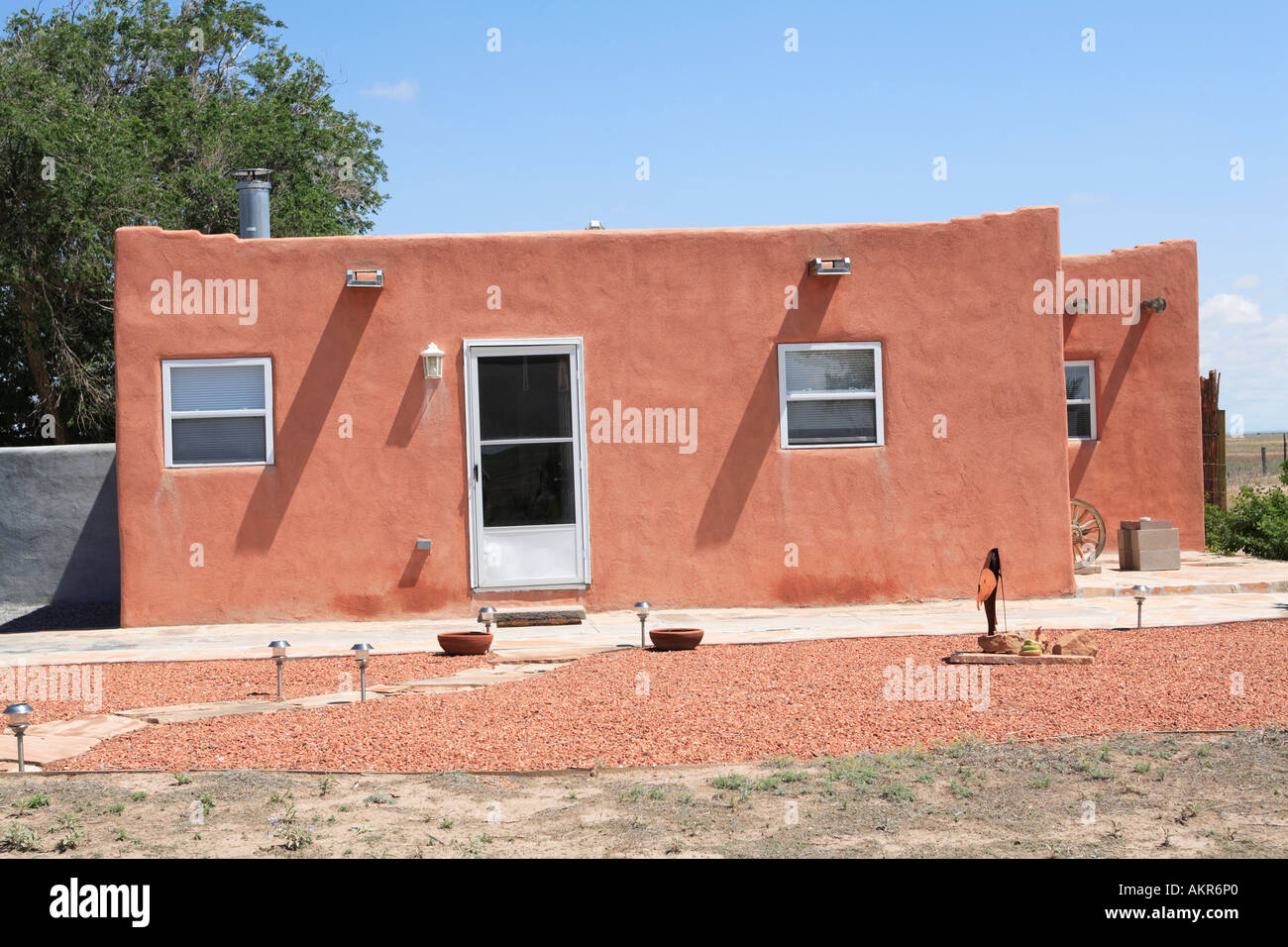 Typical Adobe Style Home New Mexico USA Stock Photo Alamy
