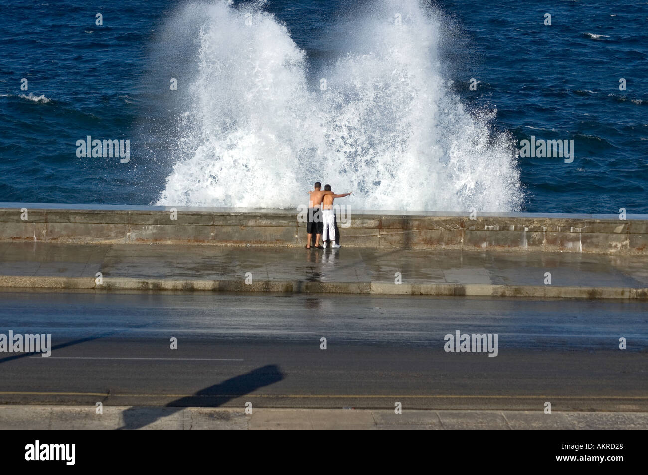 Malecon Wave Stock Photo