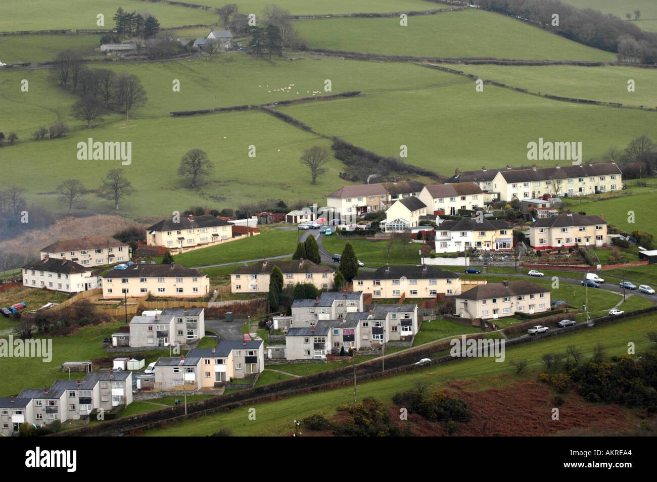 Modern estate of houses at Blackmill near Bridgend South Wales UK located in a semi rural environment Stock Photo