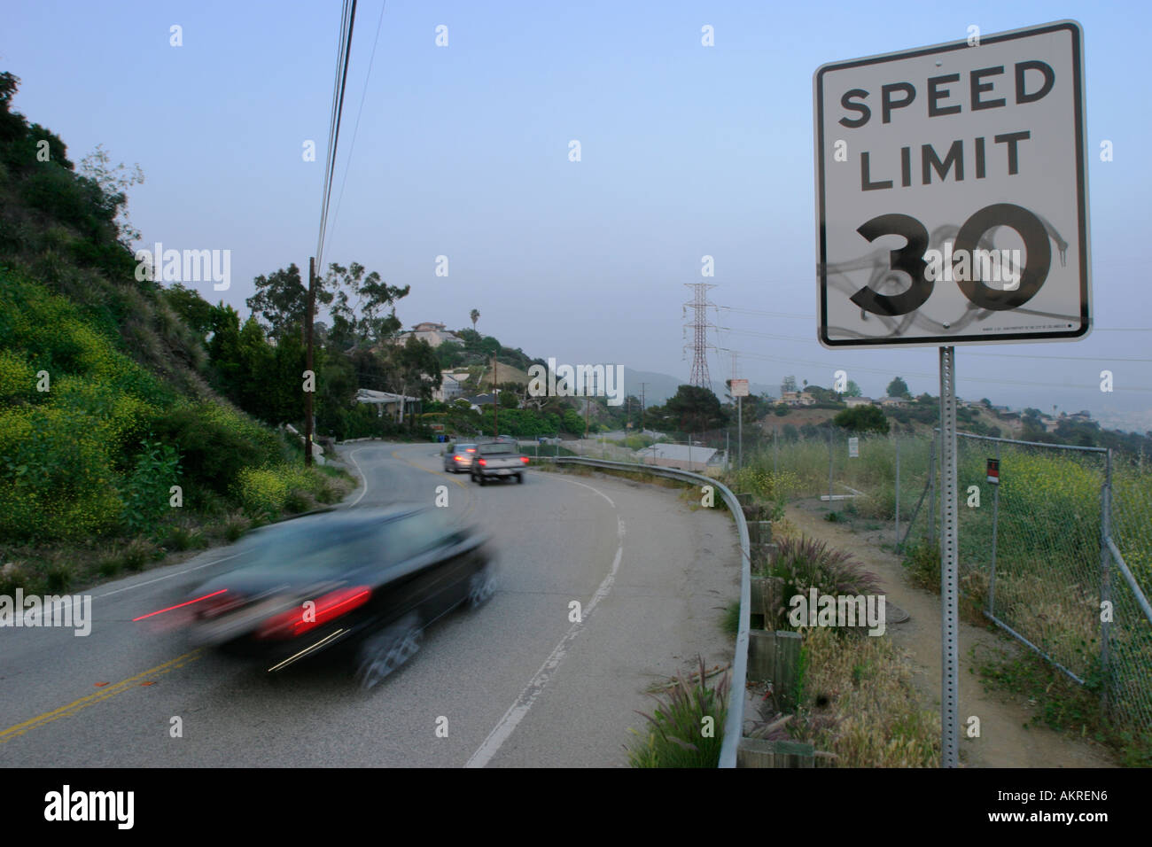 Winding Road Mulholland Drive Los Angeles California USA Stock Photo 