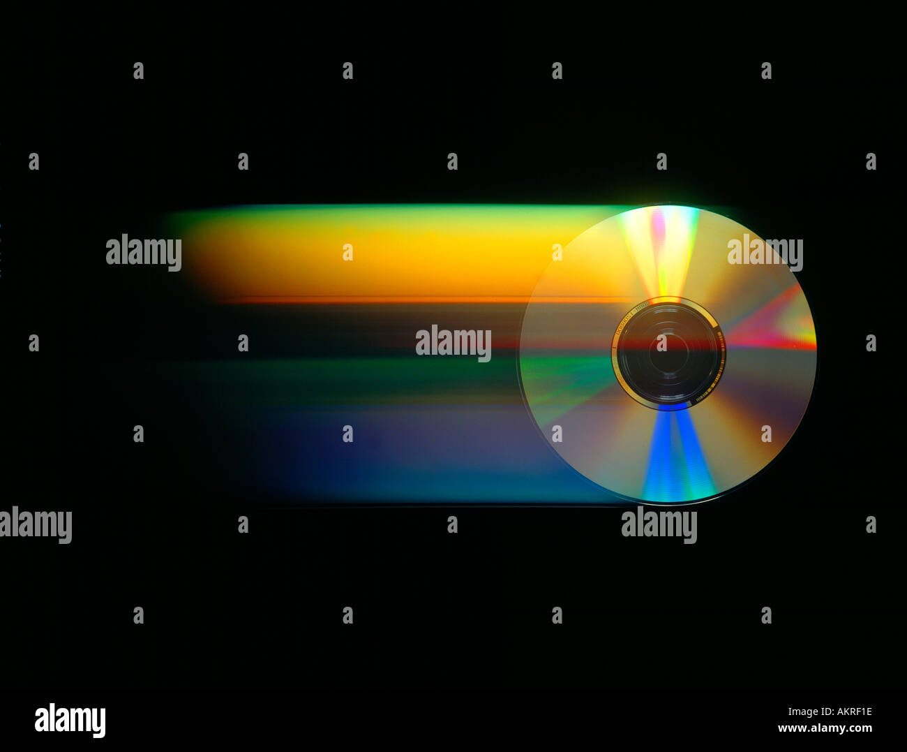 CD ROM disc in motion with color Stock Photo Alamy
