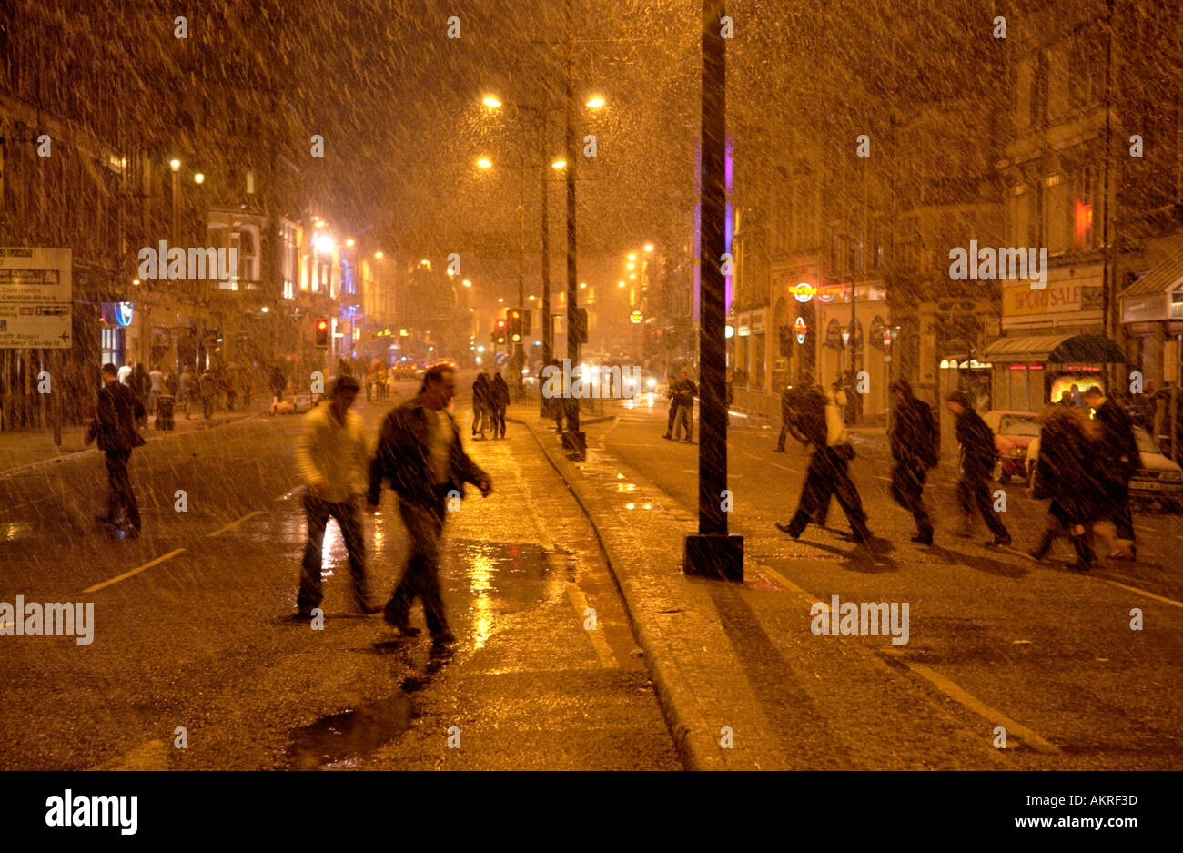 Young people on a night out in Cardiff make their way to pubs and clubs