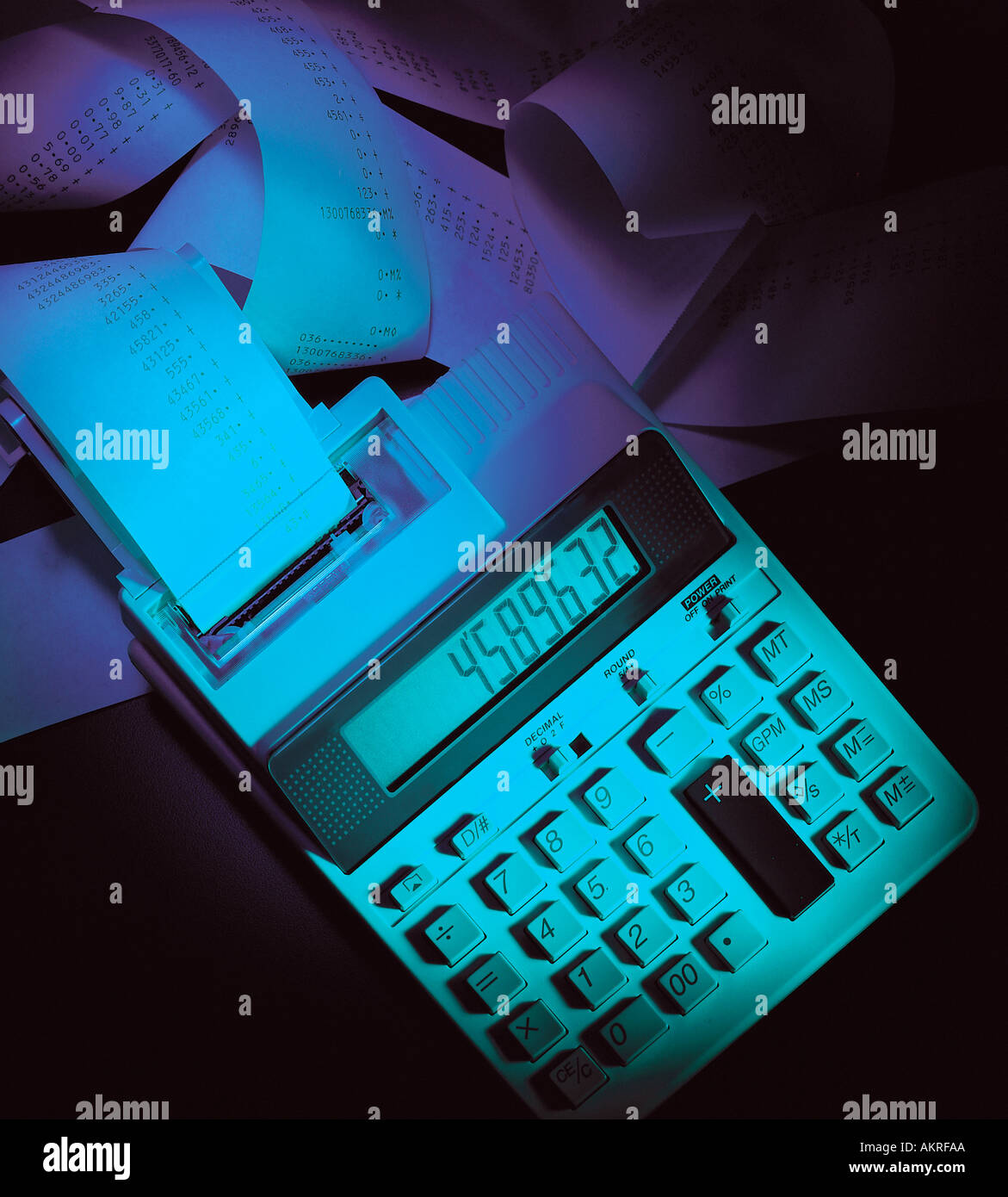 digital calculator with paper printout Stock Photo Alamy