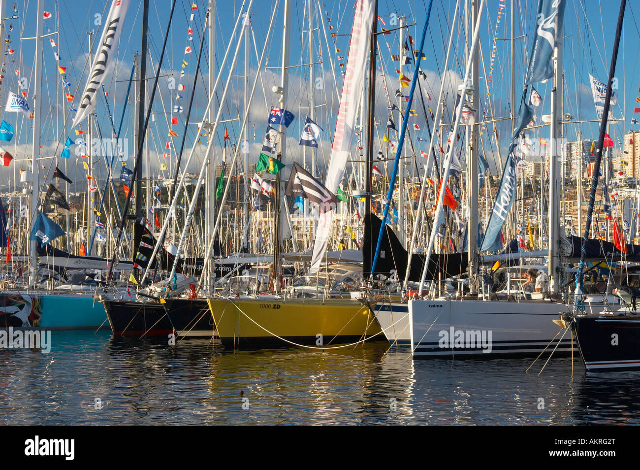 Yachts in Las Palmas marina prior to the start of 2007 ARC transatlantic  race from Gran Canaria to the carribean Stock Photo - Alamy