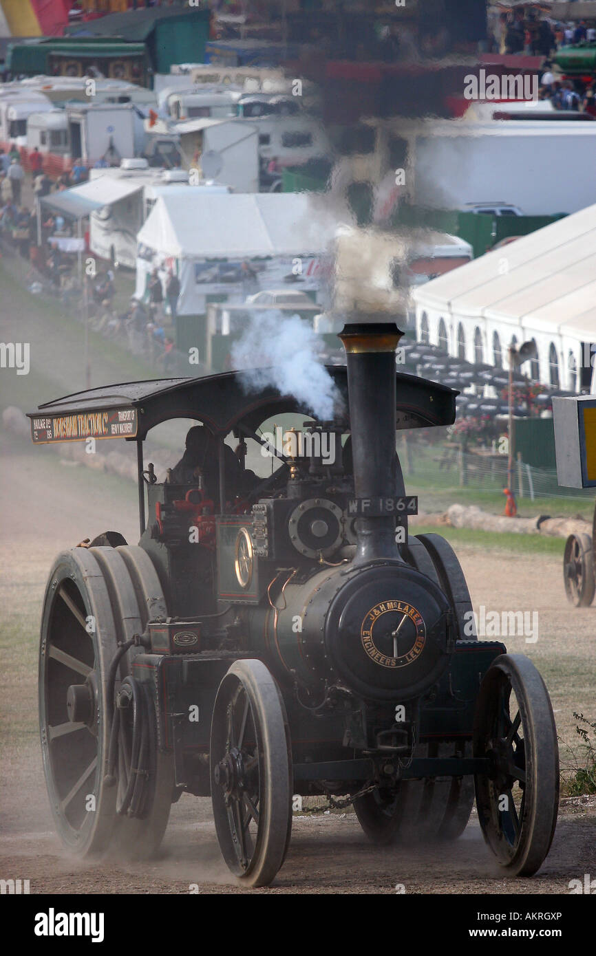 Steam powered traction engine at the Great Dorset Steam Fair 2007 Stock