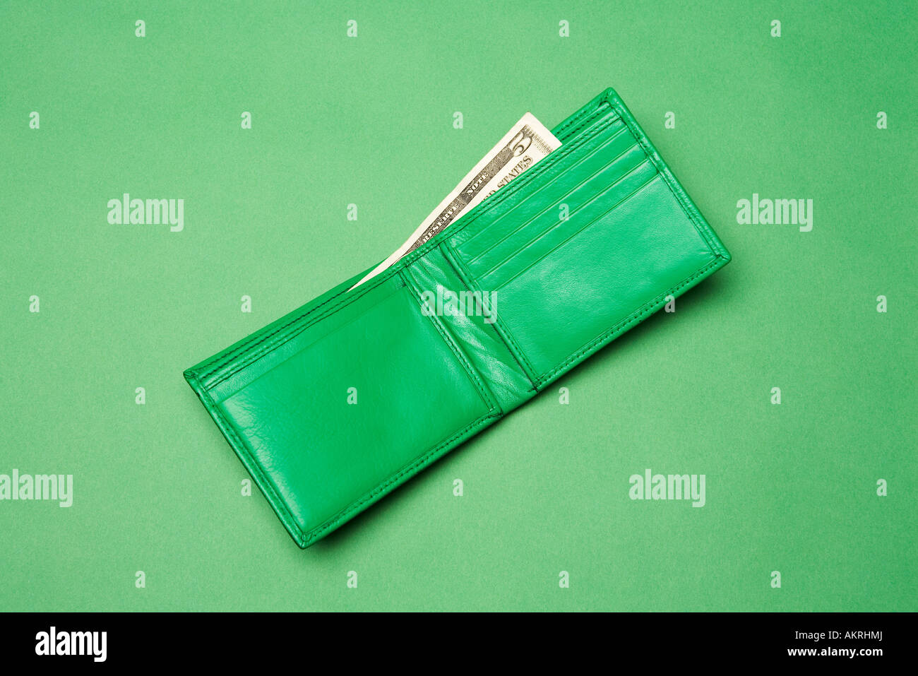 A green wallet Stock Photo