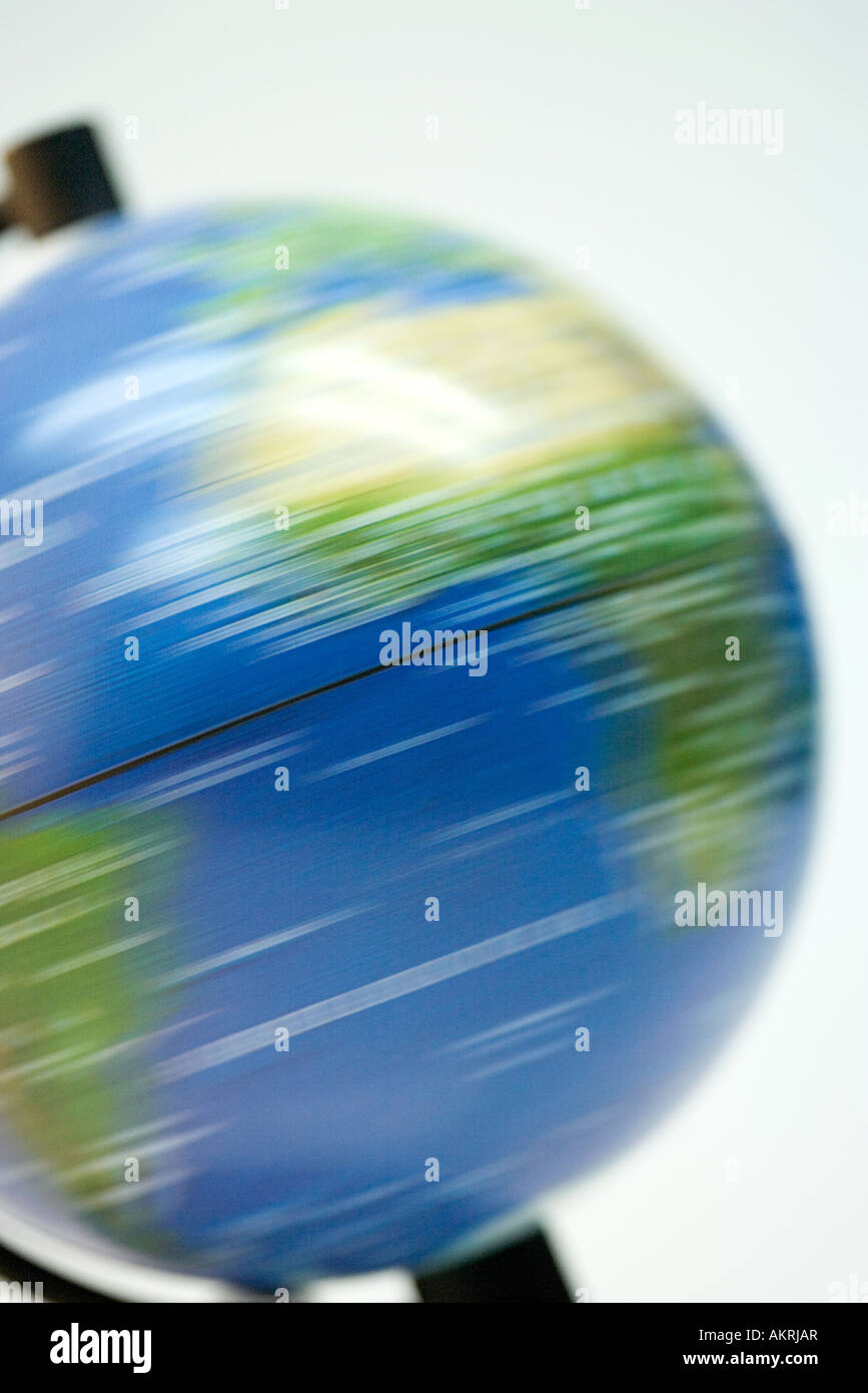 Spinning globe Stock Photo