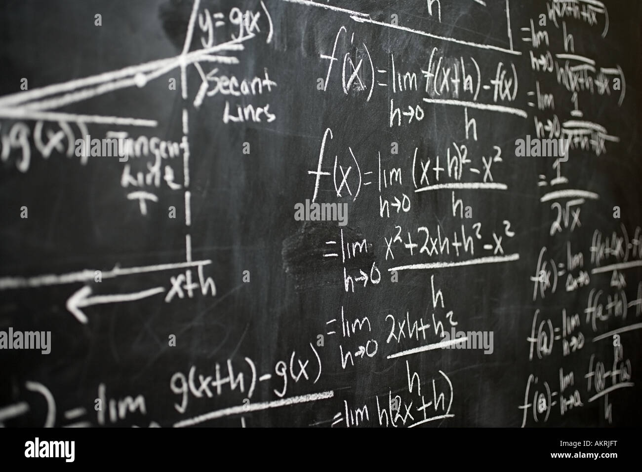 Calculus on blackboard Stock Photo