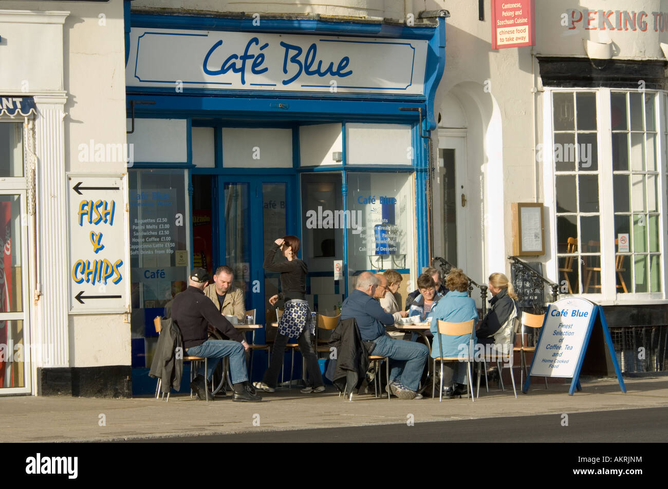 Café Blue Weymouth Seafront Dorset England Stock Photo Alamy