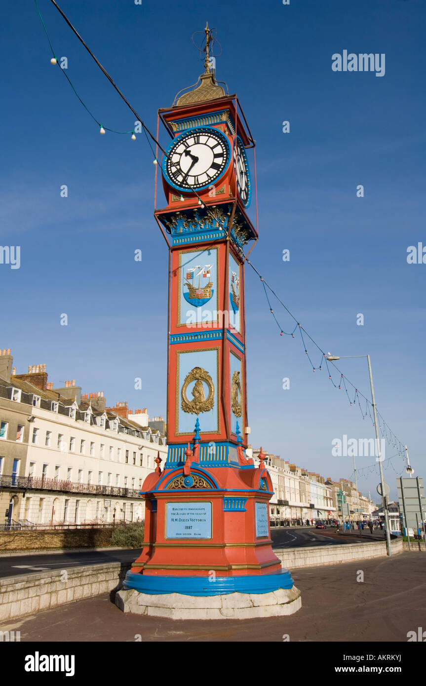 Queen Victoria Jubilee Clock Tower Weymouth Promenade Dorset England Stock Photo