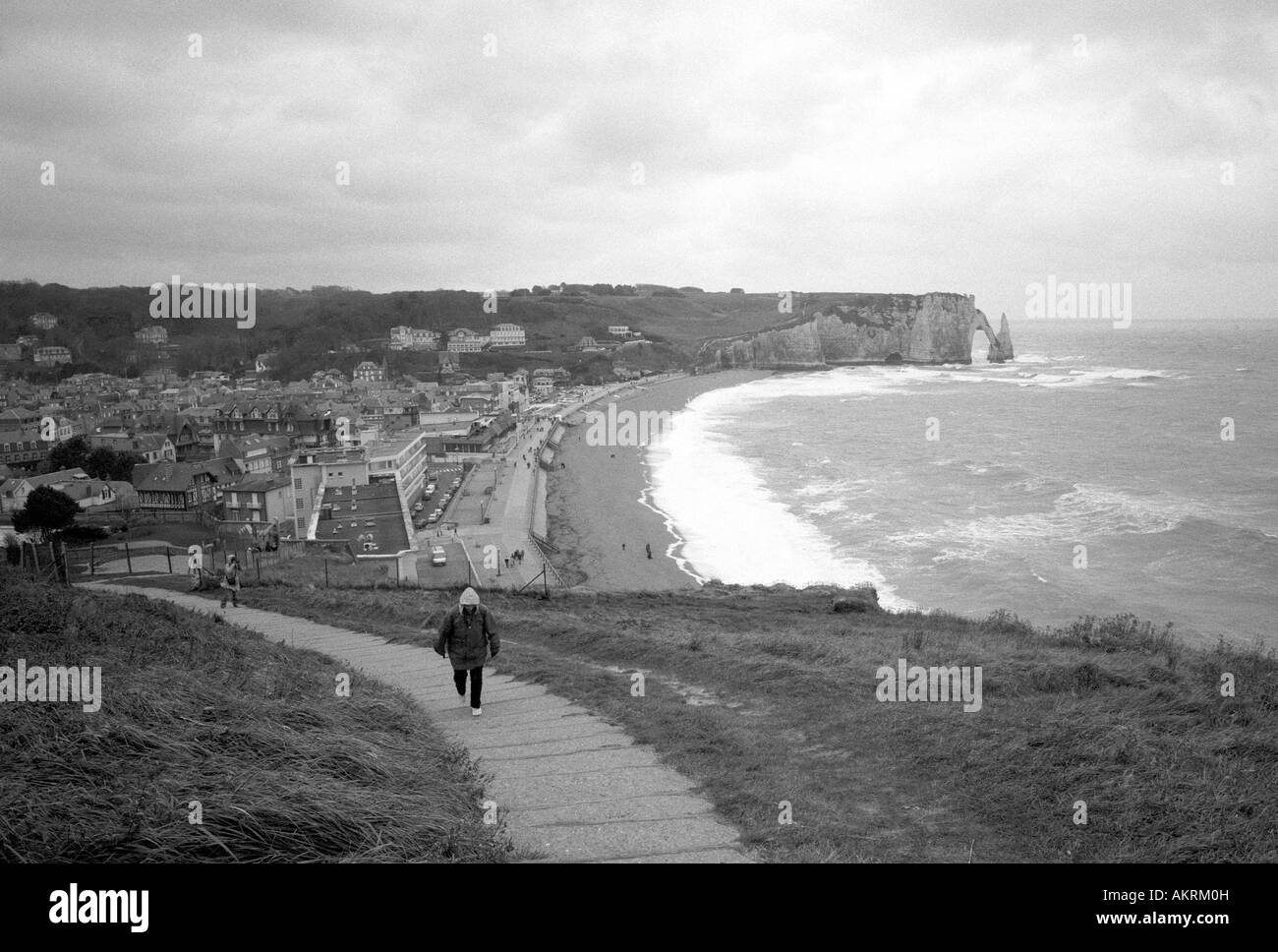 Normandy beach cliff Black and White Stock Photos & Images - Alamy