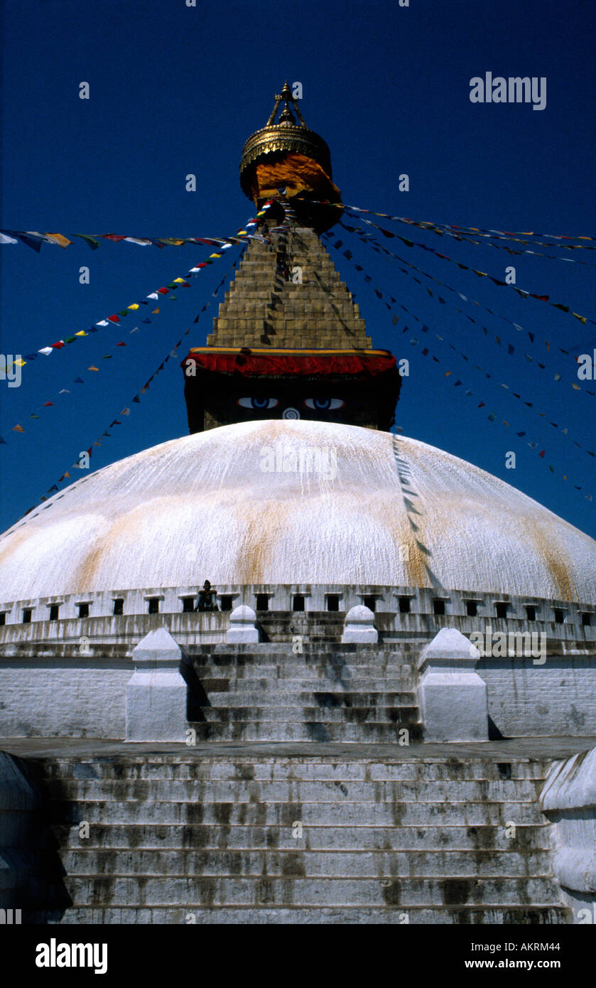 PICTURE CREDIT DOUG BLANE Bodnath stupa in Kathmandu Nepal Stock Photo