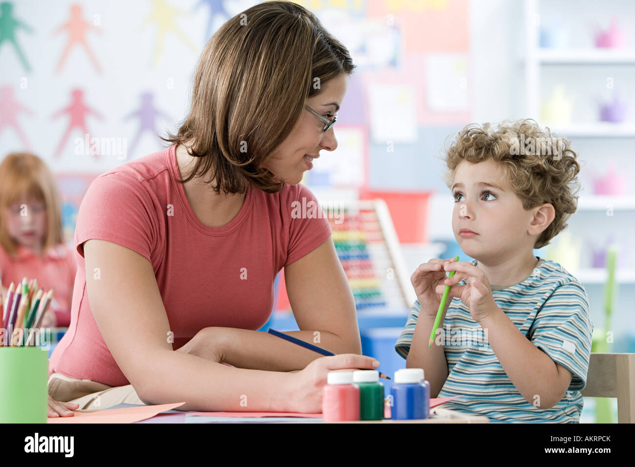 A Teacher And A Boy Talking Stock Photo Alamy A Teacher And A Boy Talking Stock Photo Alamy