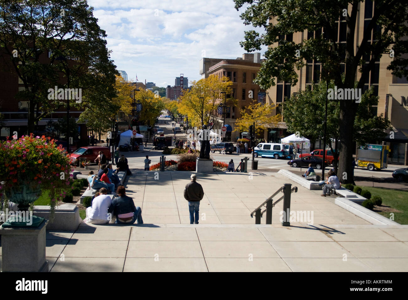 Central square, Madison, Wisconsin Stock Photo Alamy