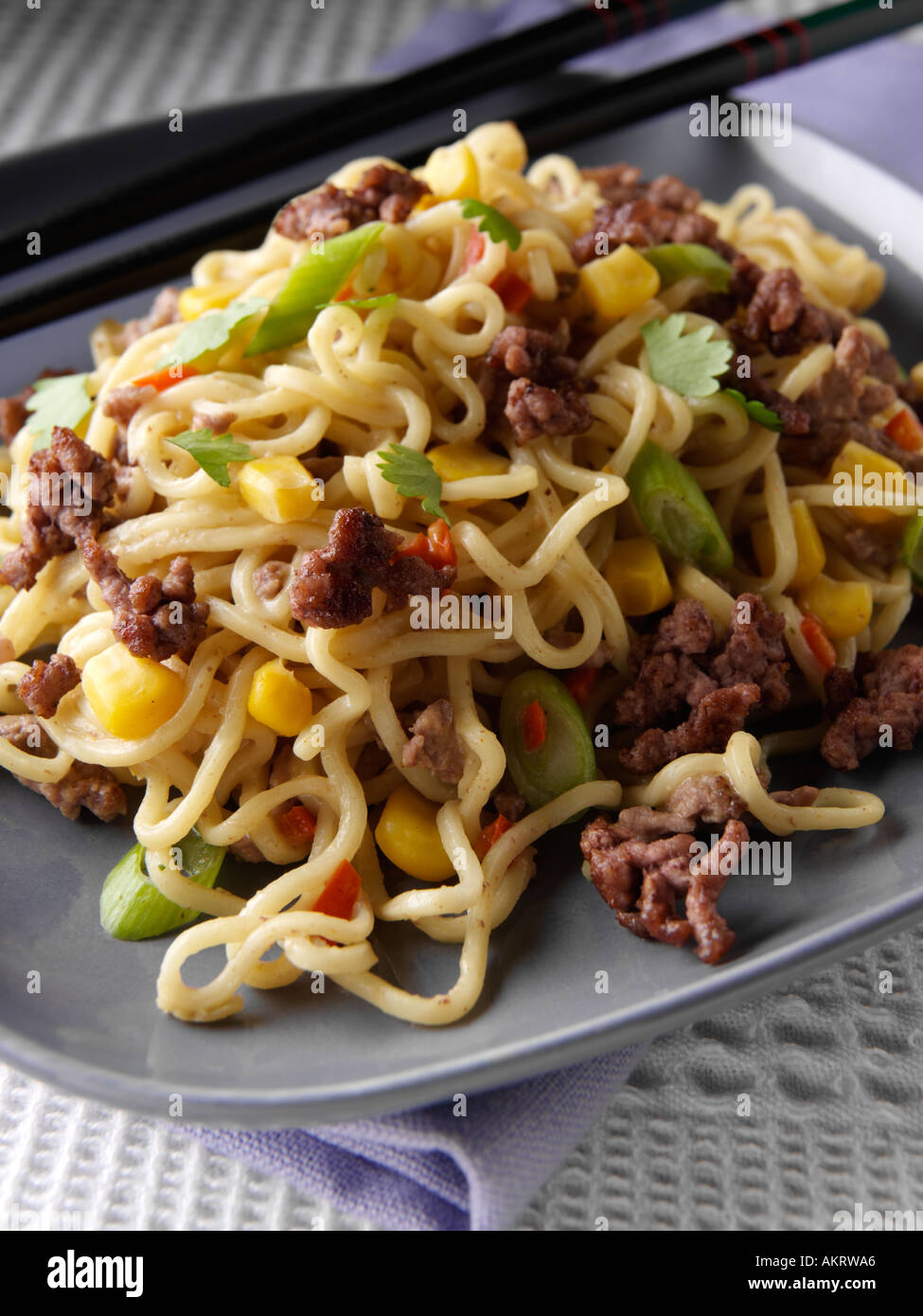 Chili Beef Noodles Stock Photo - Alamy