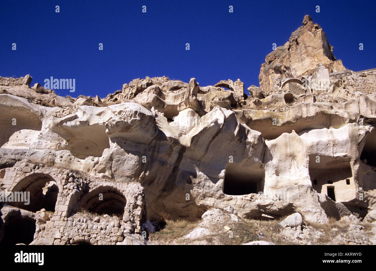 tuff ancient formation in the Cappadocia valley, Turkey Stock Photo