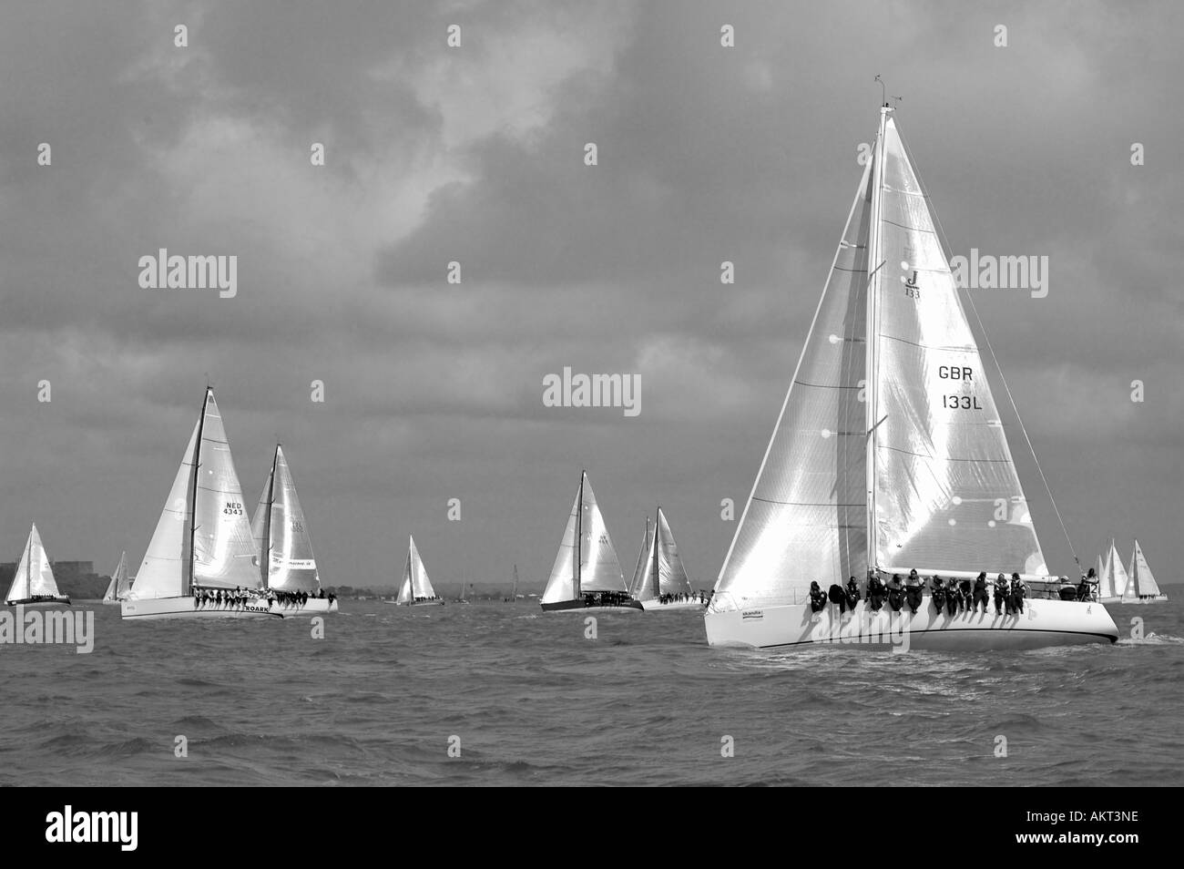 Cowes Week Racing, Cowes, Isle of Wight, England, UK, GB. Stock Photo