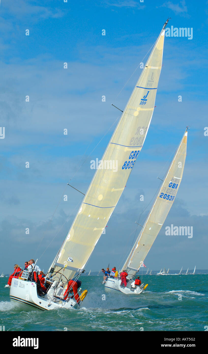Yacht Racing, Cowes Week, Cowes, Isle of Wight, England, UK, GB. Stock Photo