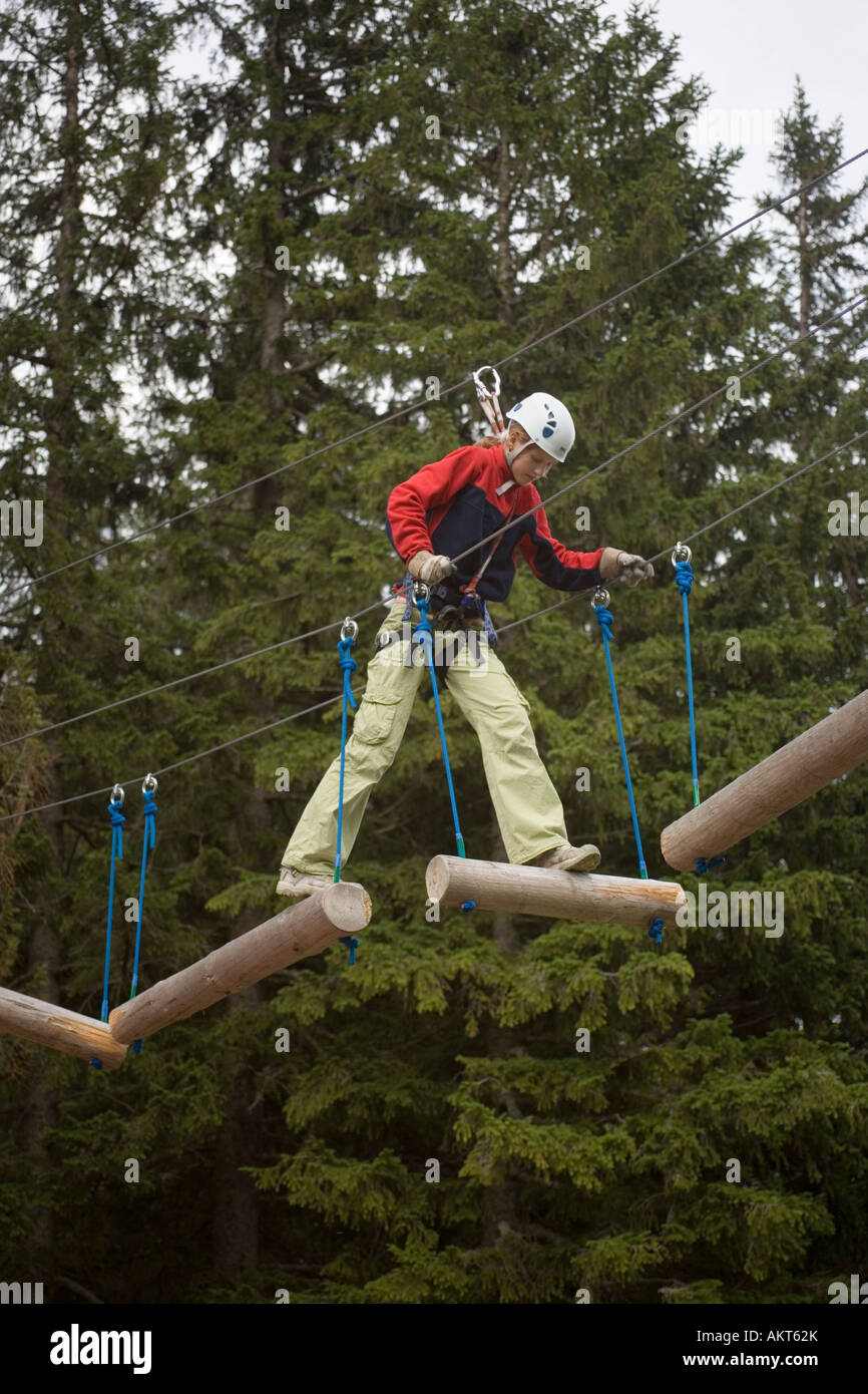 Boy in Central Switzerland s largest rope park Fr gm ntegg Lucerne Canton  of Lucerne Switzerland Stock Photo - Alamy