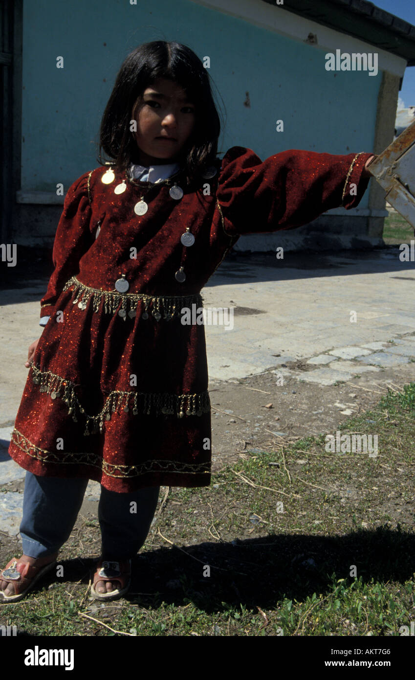 Hazara girl best dress Kabul Afghanistan Stock Photo