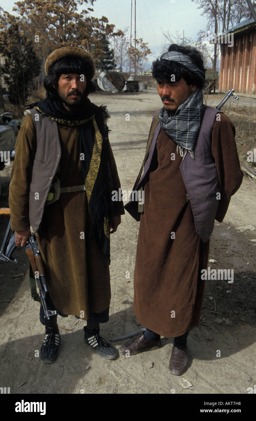 Hazara mujahideen wearing gorbacha Kabul Afghanistan Stock Photo