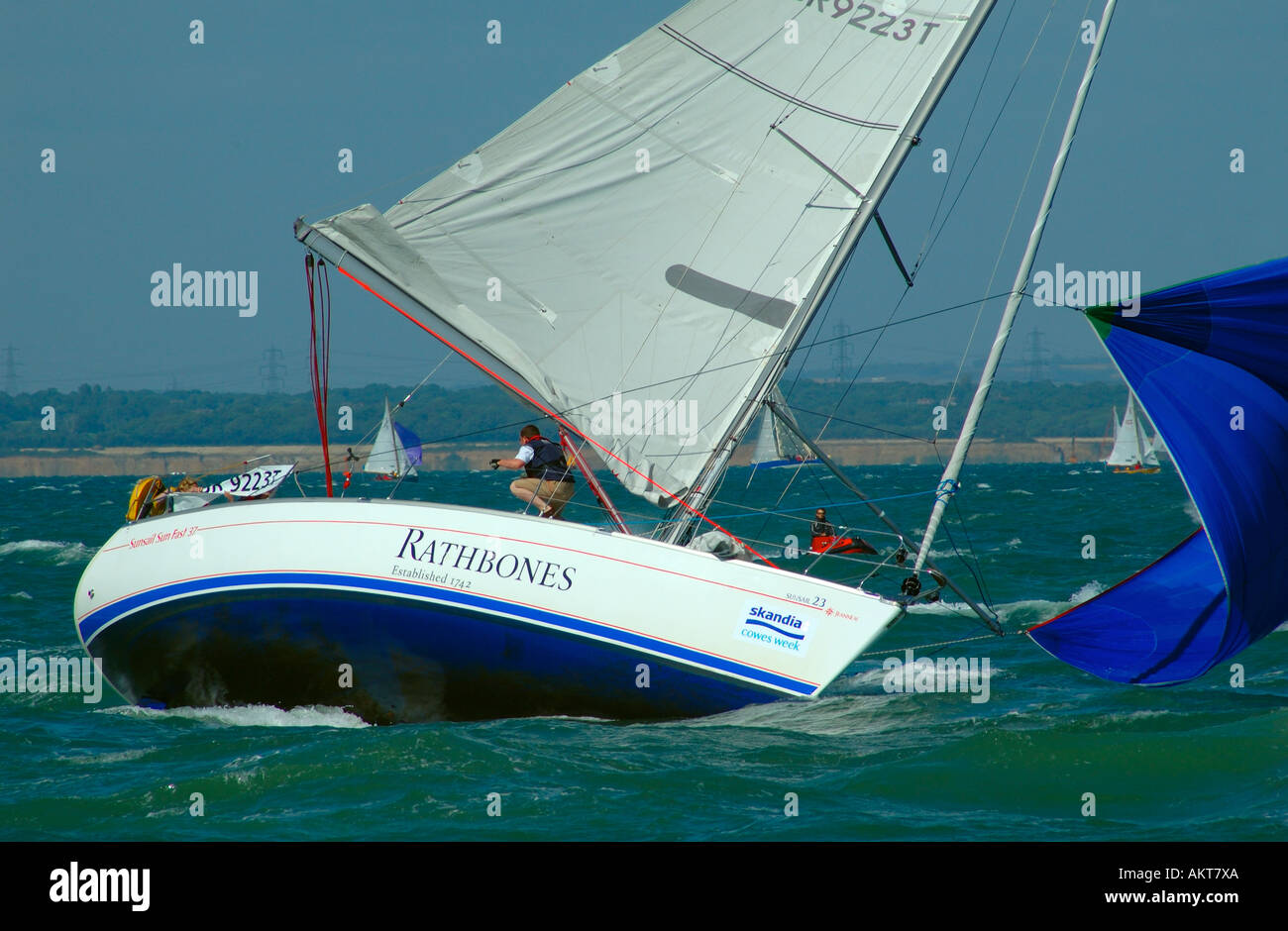 Cowes Week, Yacht Racing, The Solent, Isle of Wight, England, UK, GB. Stock Photo