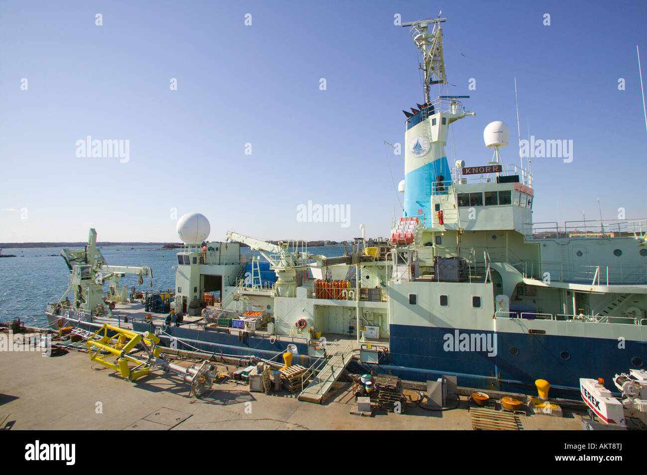 Research Vessell Knorr Woods Hole Oceanographic Institute Woods Hole Massachusetts Stock Photo