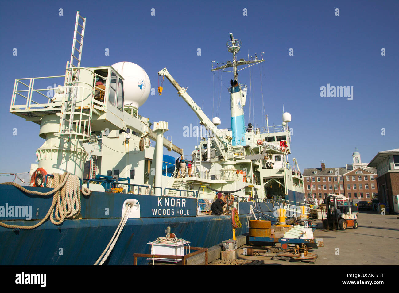 Research Vessell Knorr Woods Hole Oceanographic Institute Woods Hole Massachusetts Stock Photo