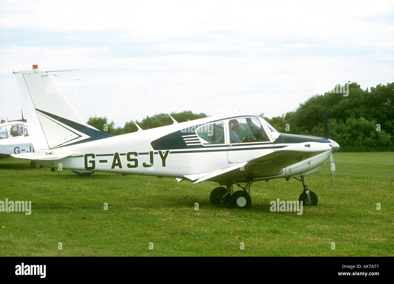 Sud-Aviation Gardan GY80-160 Horizon G-ASJY parked with engine running at Breighton Airfield Stock Photo