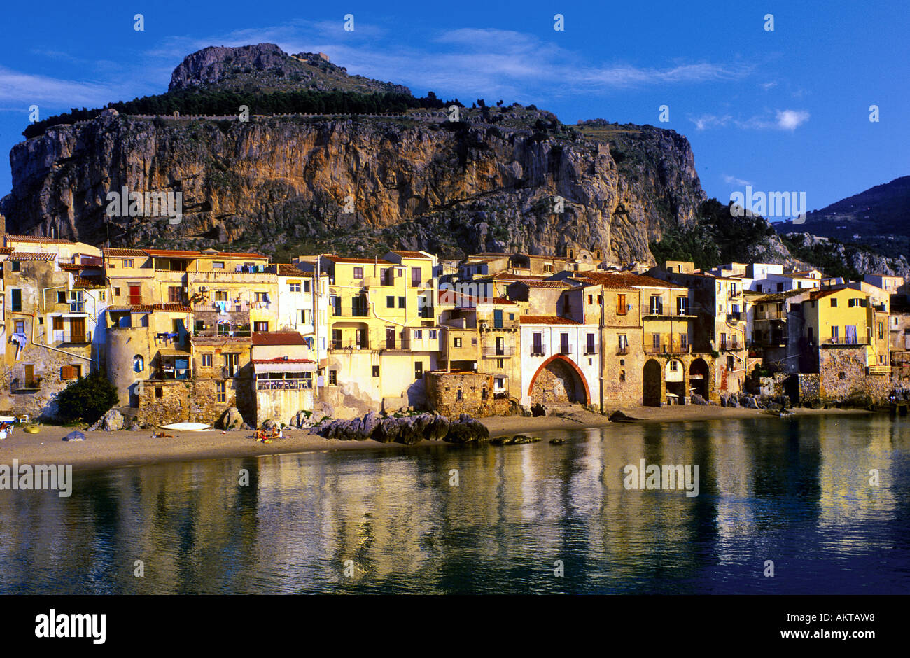 Cefalu in Sicily Italy Stock Photo