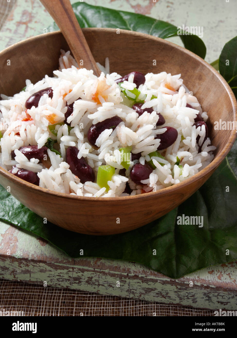 A bowl of Caribbean rice and peas editorial food Stock Photo