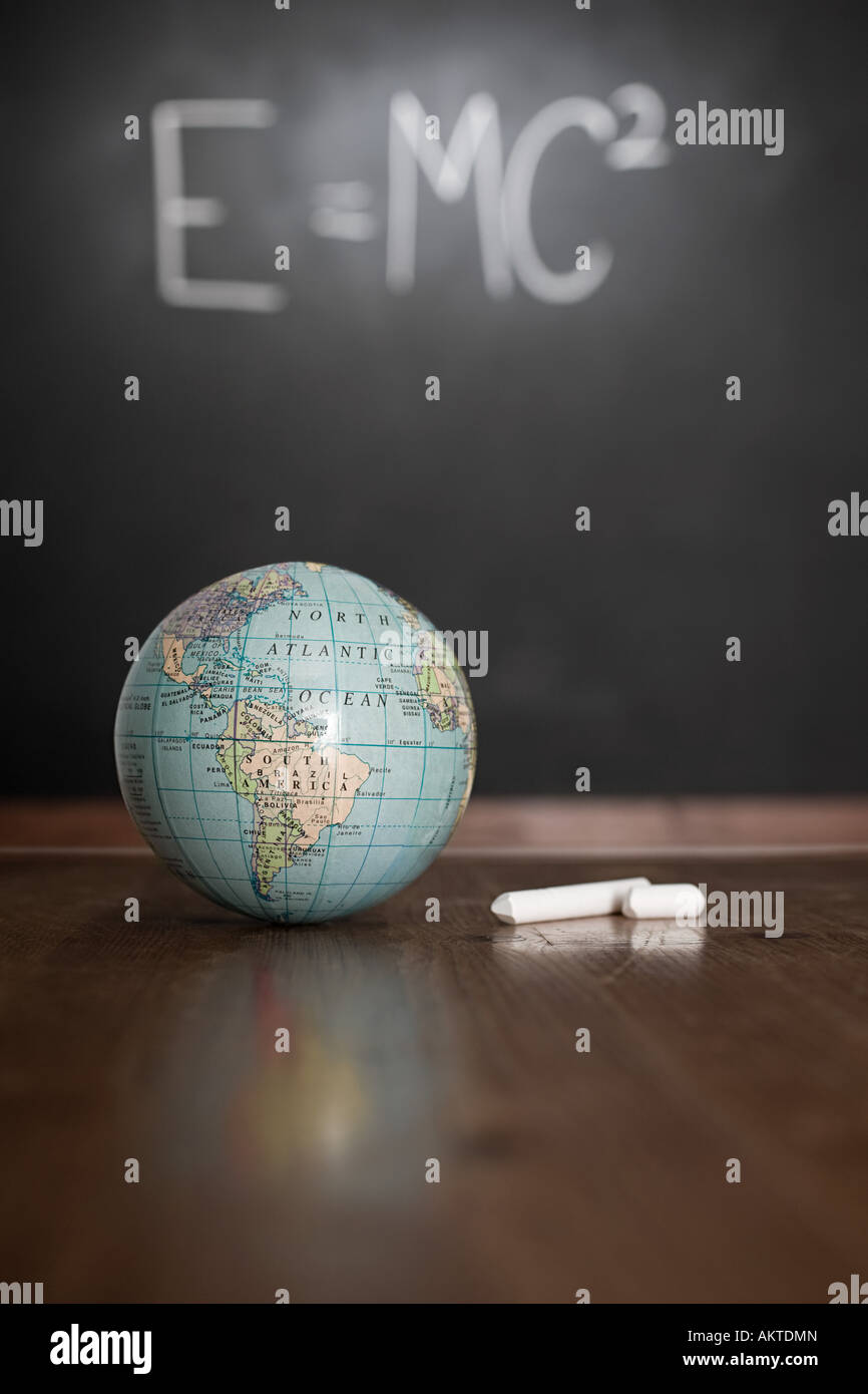 Globe and chalk Stock Photo Alamy