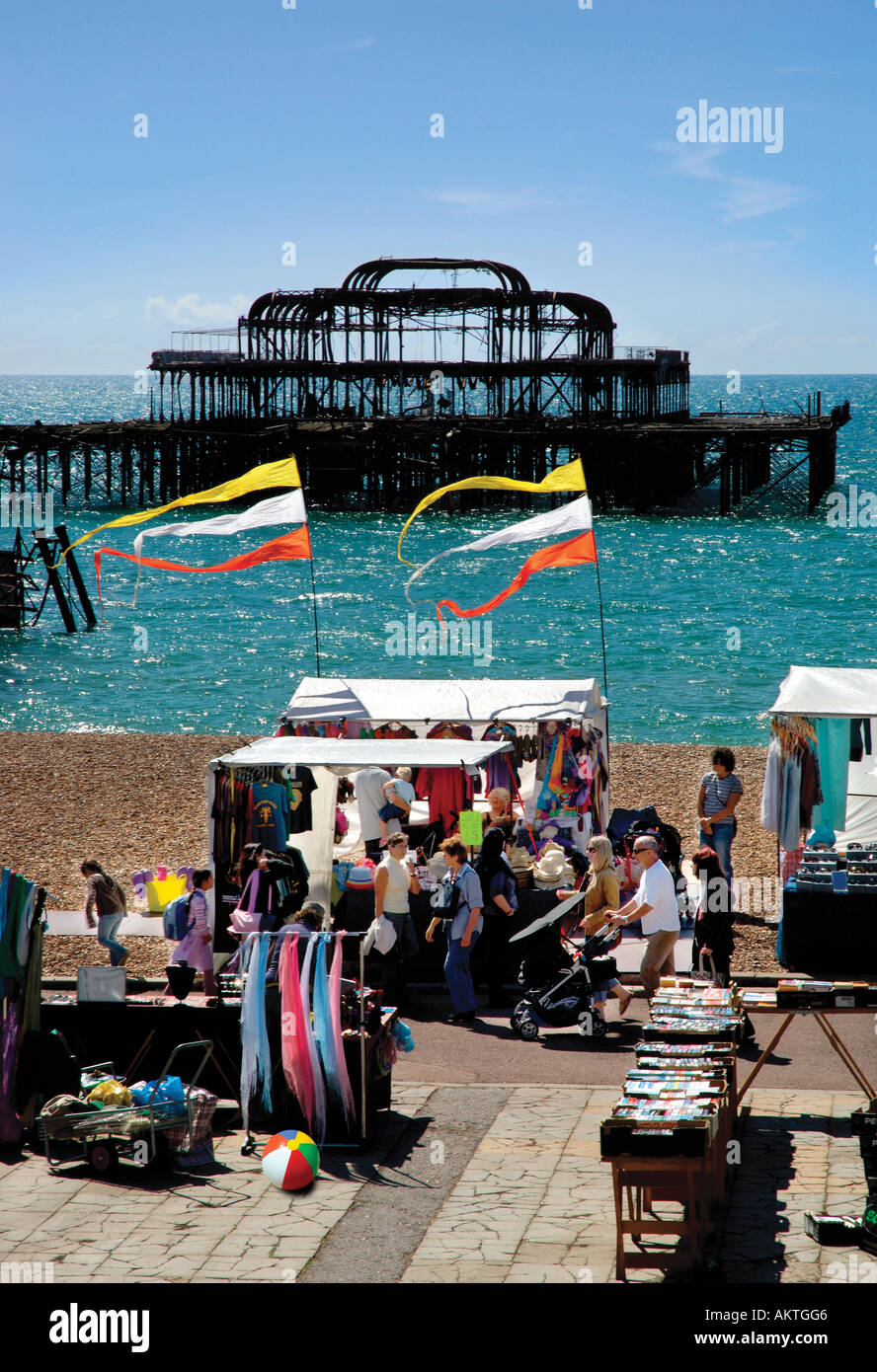 West Pier Brighton seafront East Sussex England Stock Photo