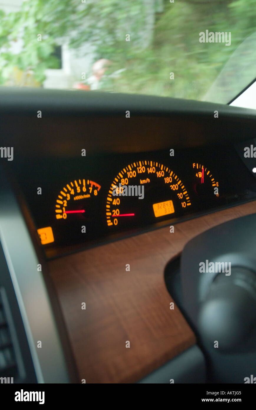 2005 Nissan Maxima Interior Showing Speedometer Stock Photo