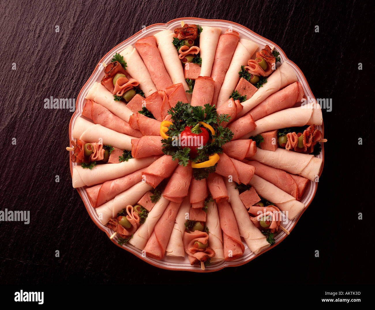 party tray assortment deli meats cheese olives bologna Cuisine copy