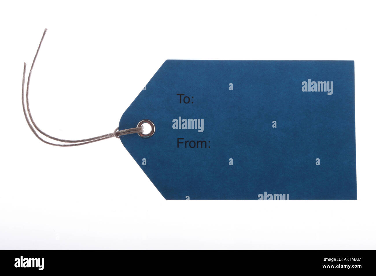 blue labeltag with string isolated on white backlit Stock Photo Alamy