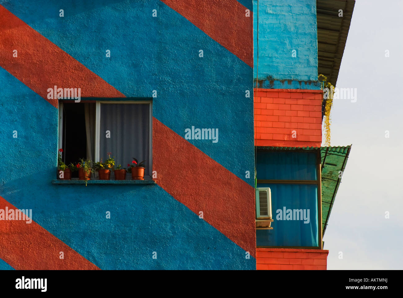 Colourful houses, Tirana, Albania Stock Photo Alamy
