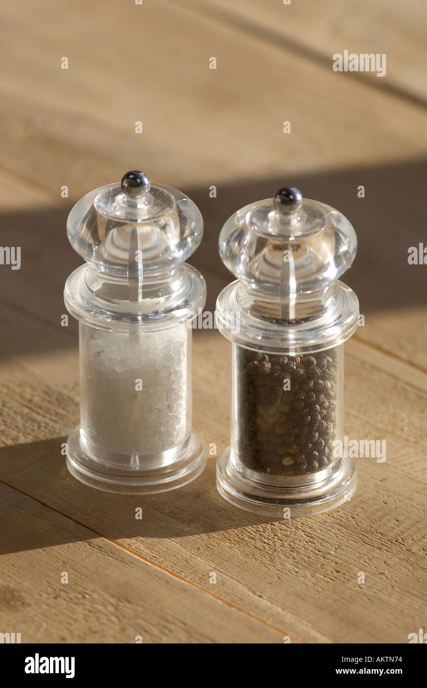 Salt and pepper mills. Stock Photo