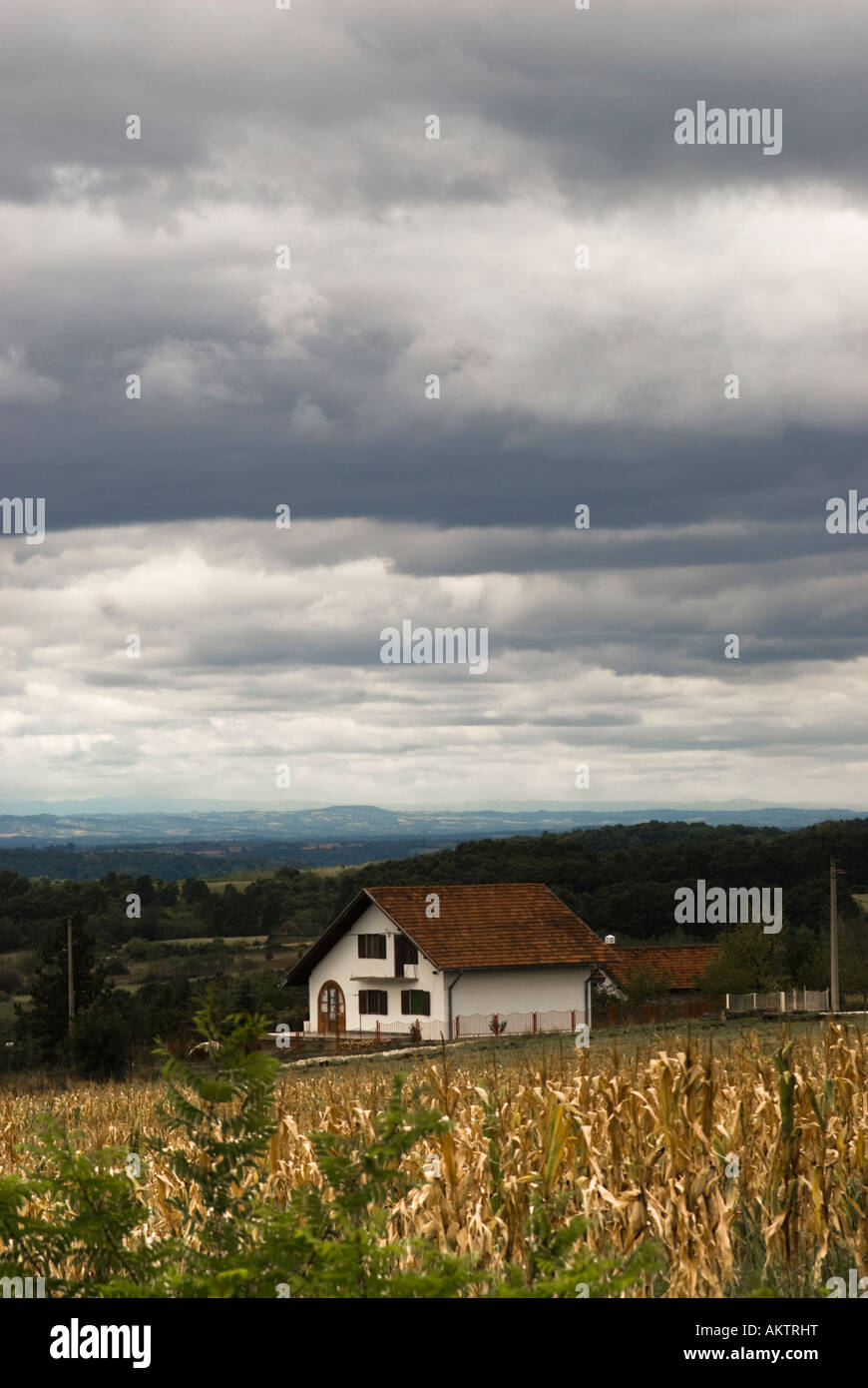 Farmhouse in the Serbian countryside Stock Photo