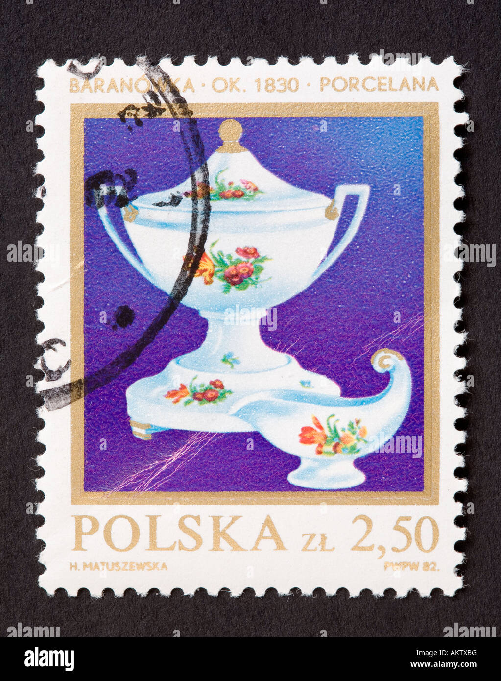 Polish postage stamp Stock Photo
