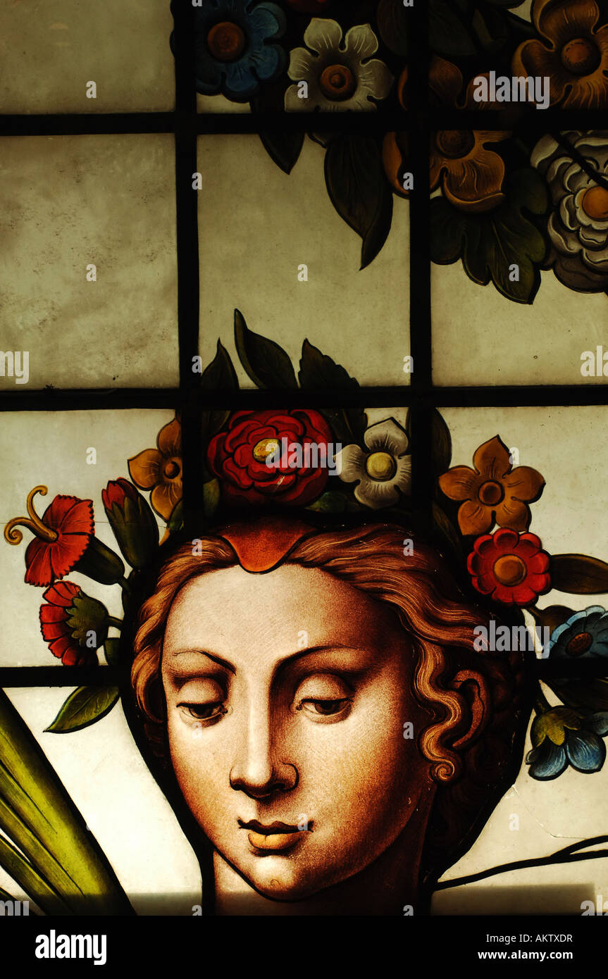 Gouda detail of one of the famous stained glass windows of the St John