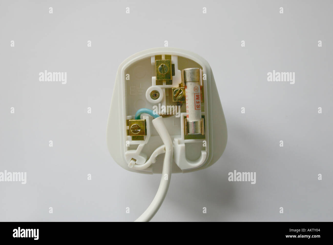 Three pin electrical plug irish and british standard Stock Photo Alamy