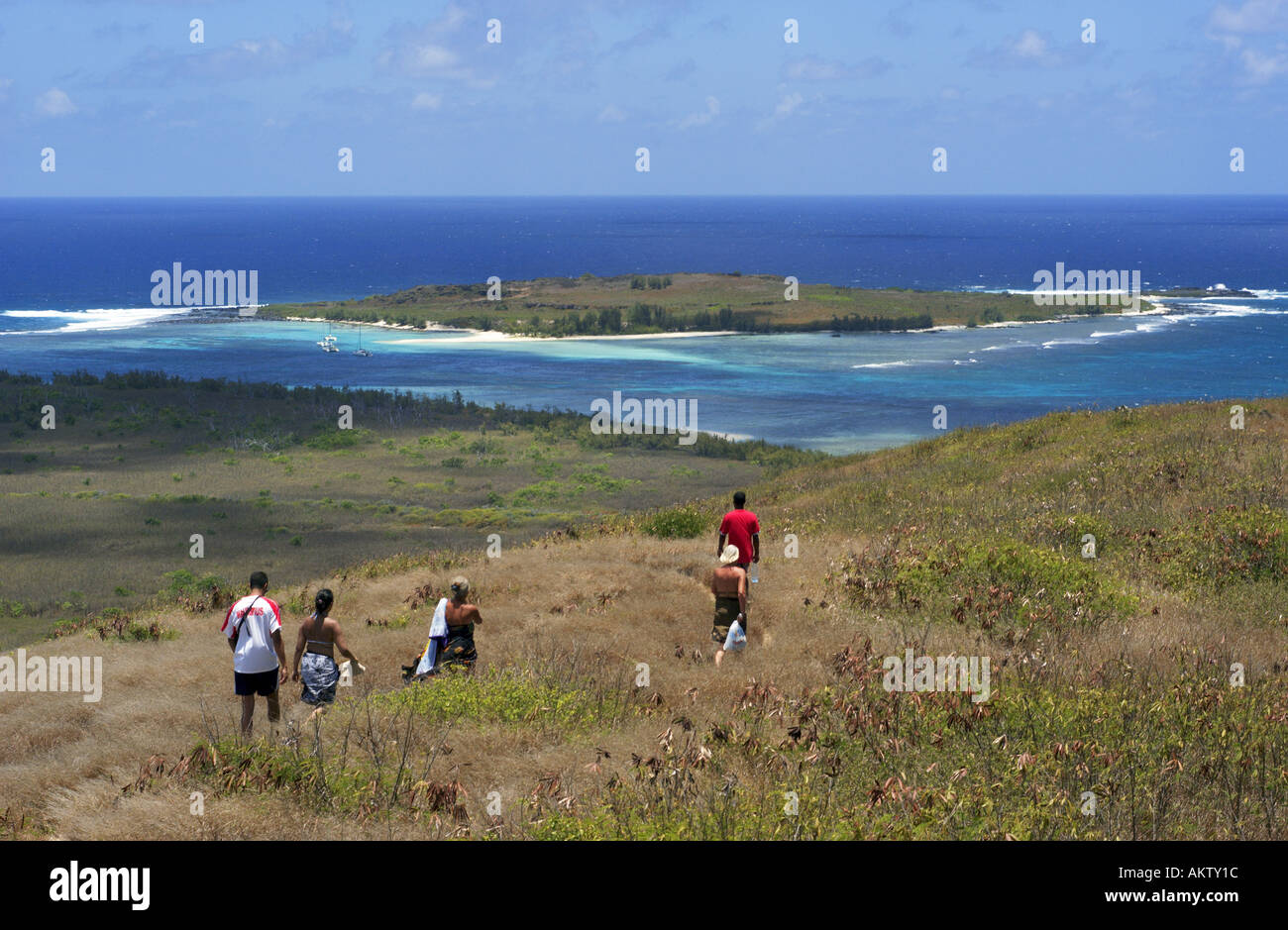 trekking in uninhabited island Stock Photo