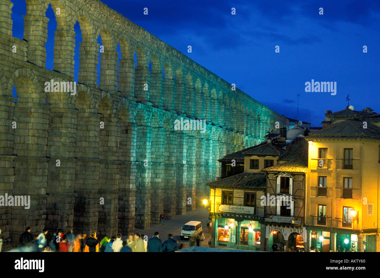Roman Aquaeduct in the spanish Segovia SPANIEN KASTILIEN UND LEON SEGOVIA SPAIN Stock Photo