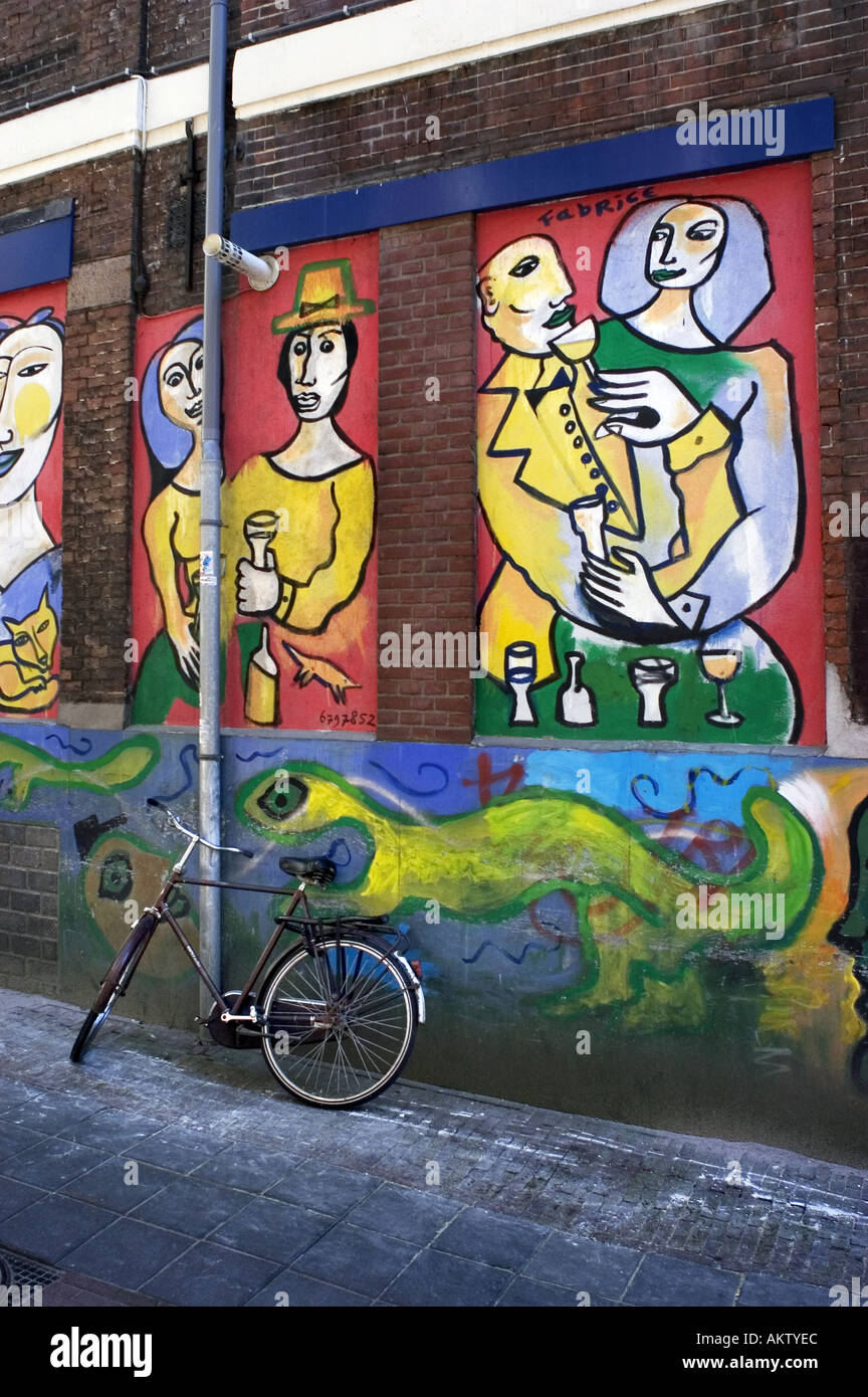 graffiti on wall in Amsterdam street Stock Photo