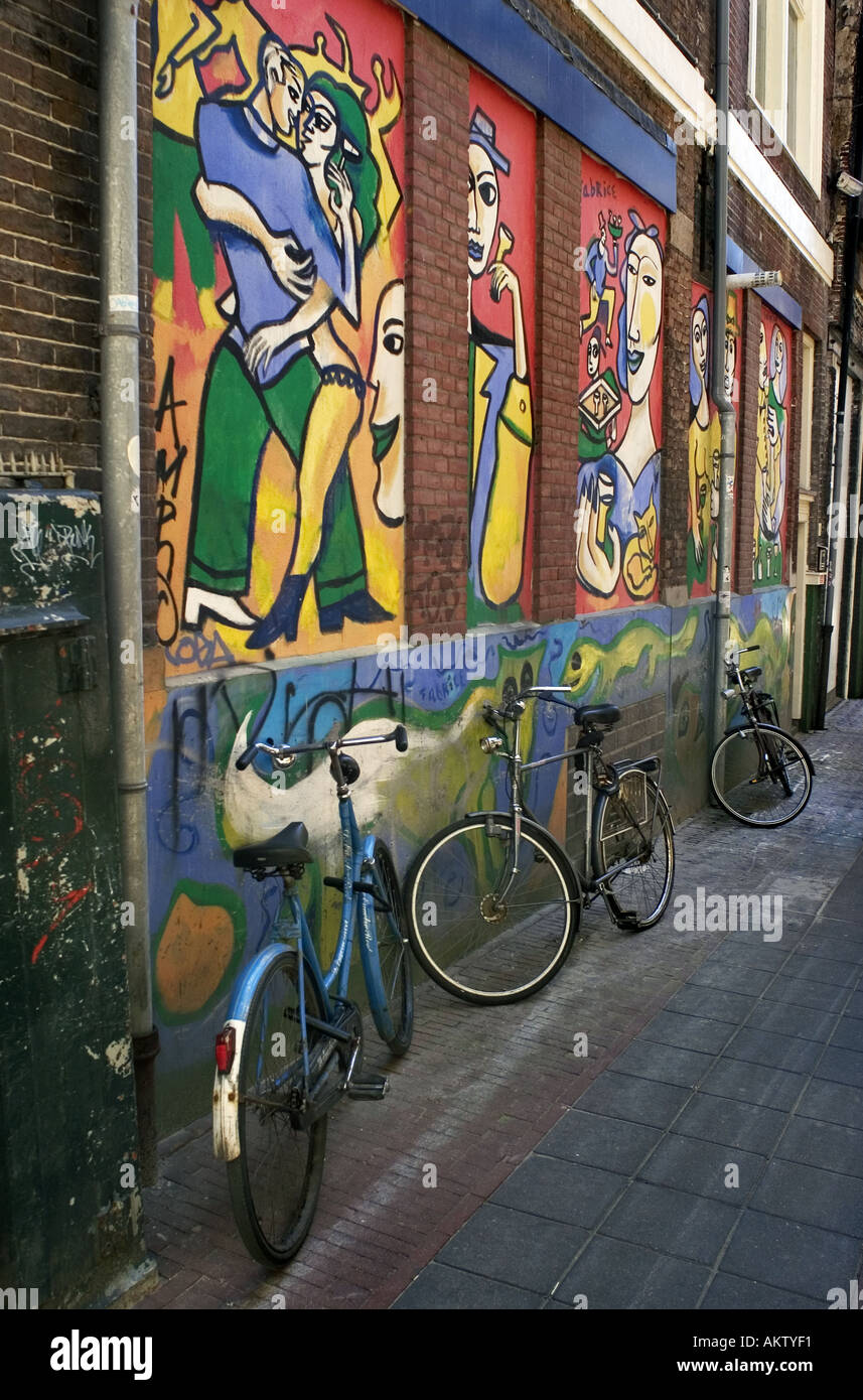 graffiti on wall in Amsterdam street Stock Photo