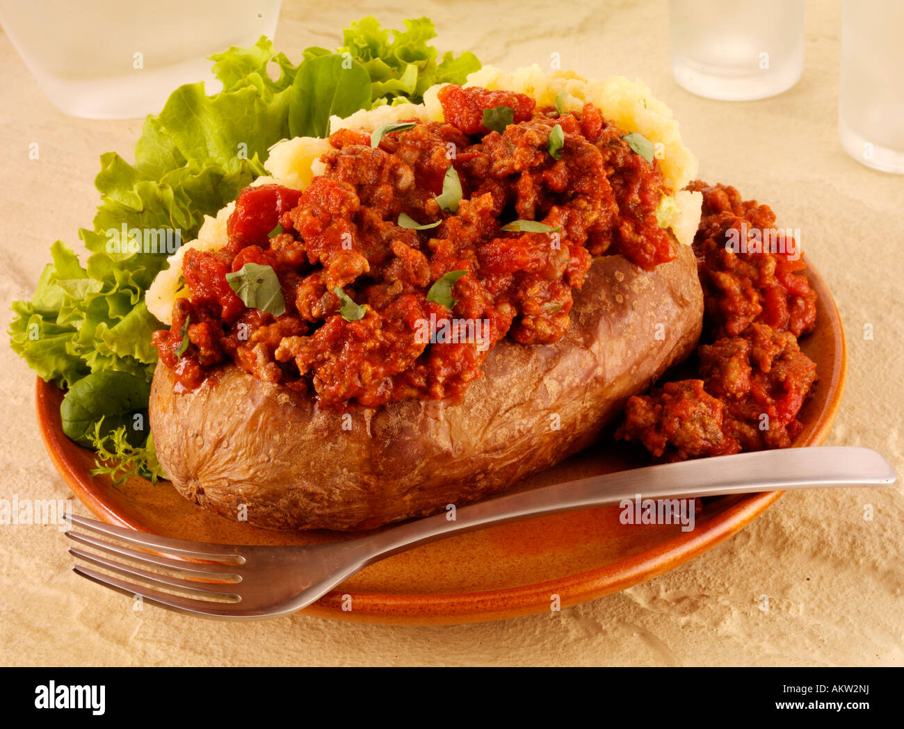 Baked Potato With Meat Sauce