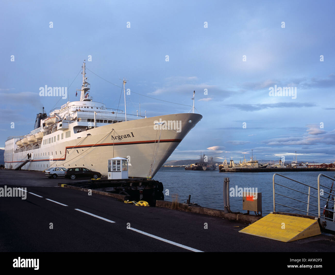 Hofn Reykjavik Iceland Cruise Ship Aegean I Moored In The Hofn Old Harbour Stock Photo Alamy