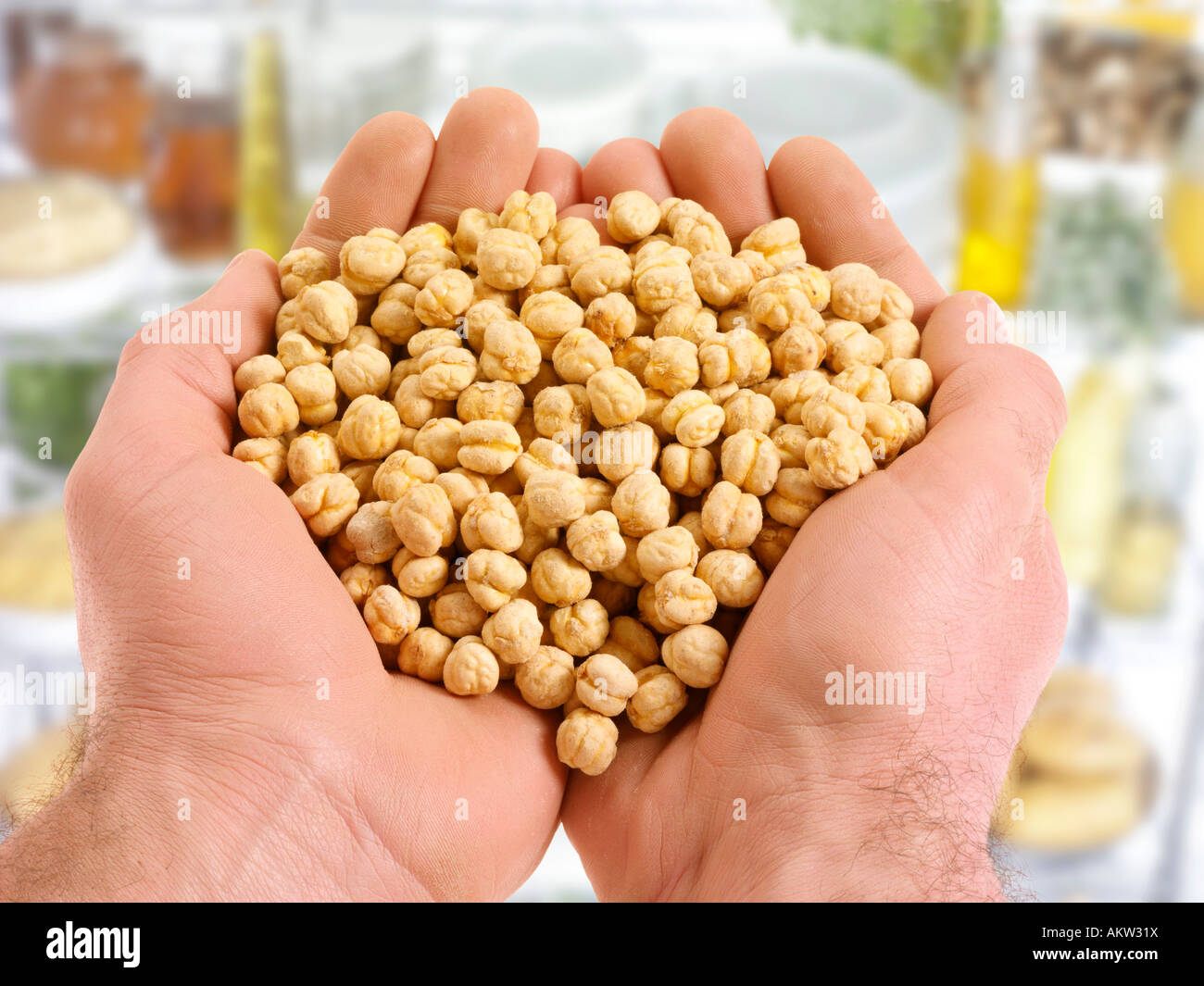 HANDFUL OF CHICKPEAS Stock Photo Alamy