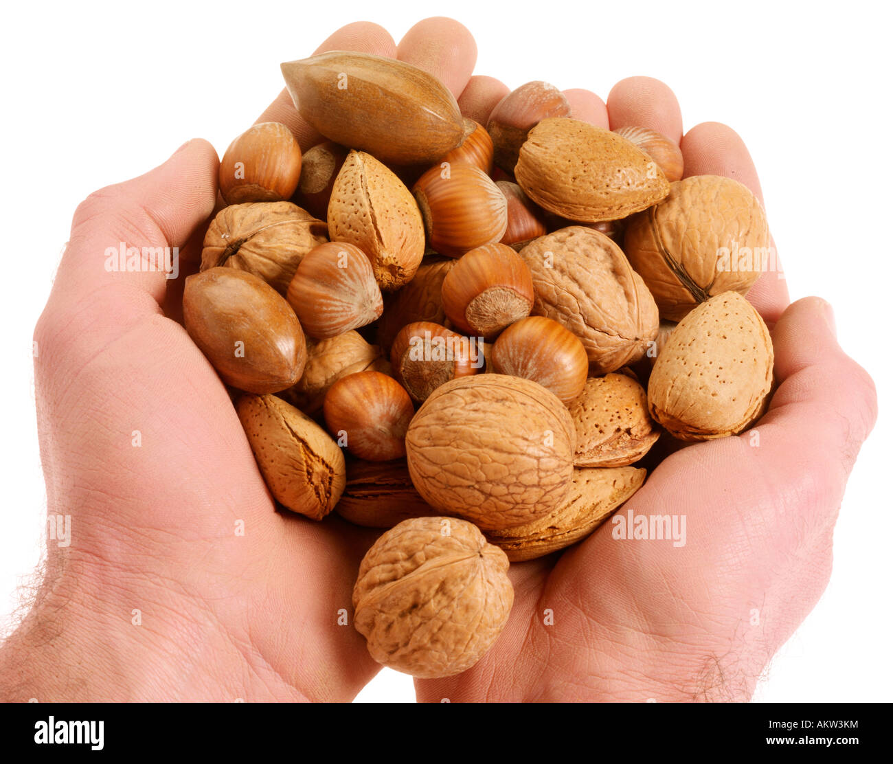 HANDFUL OF MIXED NUTS Stock Photo Alamy